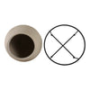 Decorative Flower Planter Pot in a Black Metal Stand | Ivory Terracotta