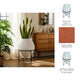 Decorative Flower Planter Pot in a Black Metal Stand | Ivory Terracotta