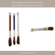 Decorative Set of 3 Jade Style Calligraphy Brushes | Stone Ivory Blue Brown