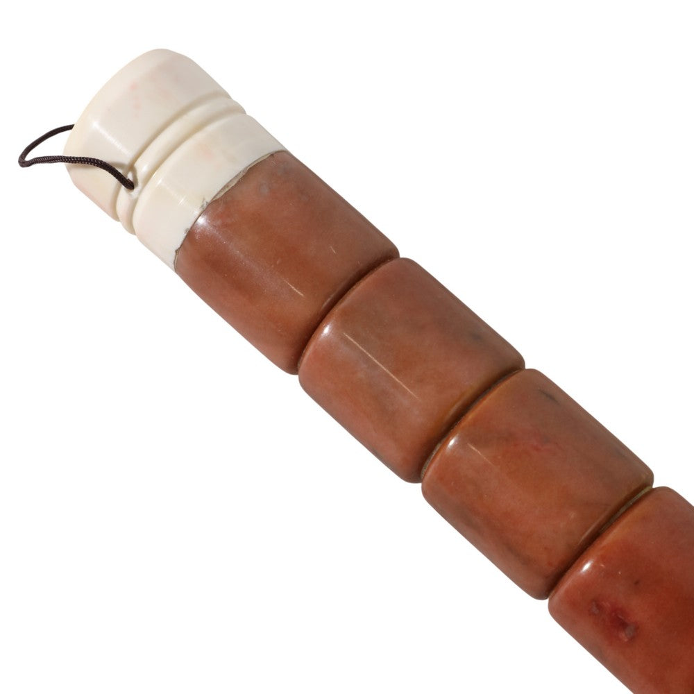 Decorative Set of 3 Jade Style Calligraphy Brushes | Stone Ivory Blue Brown