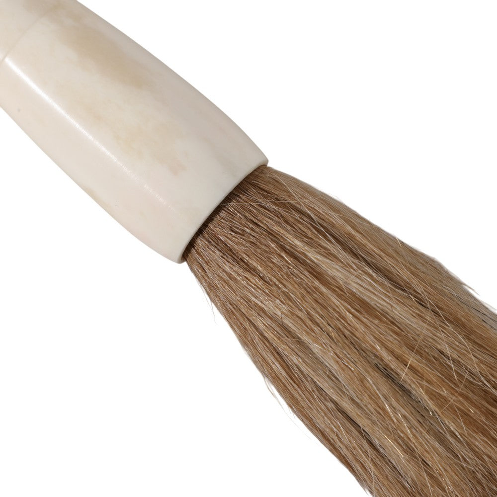 Decorative Set of 3 Jade Style Calligraphy Brushes | Stone Ivory Blue Brown