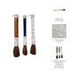 Decorative Set of 3 Jade Style Calligraphy Brushes | Stone Ivory Blue Brown