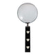 Edara Decorative Magnifying Glass | White Heart Inlays | Black Resin 10"