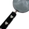 Edara Decorative Magnifying Glass | White Heart Inlays | Black Resin 10"