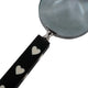 Edara Decorative Magnifying Glass | White Heart Inlays | Black Resin 10"