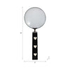 Edara Decorative Magnifying Glass | White Heart Inlays | Black Resin 10"