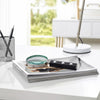 Edara Decorative Magnifying Glass | White Heart Inlays | Black Resin 10"