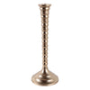 Decorative Taper Candle Holder | Classic Gold Metal Stacked Design 11"