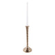Decorative Taper Candle Holder | Classic Gold Metal Stacked Design 11"