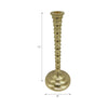 Decorative Taper Candle Holder | Classic Gold Metal Stacked Design 11"