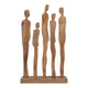 Decorative Sculpture | Standing Human Figures on Base | Natural Brown Wood