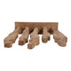 Decorative Sculpture | Standing Human Figures on Base | Natural Brown Wood