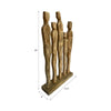 Decorative Sculpture | Standing Human Figures on Base | Natural Brown Wood