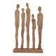 Decorative Sculpture | Standing Human Figures on Base | Natural Brown Wood SBH-22578