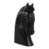 Elegant Trojan Horse Head Figurine | Antique Style Black Wood | 16"