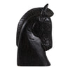 Elegant Trojan Horse Head Figurine | Antique Style Black Wood | 16"