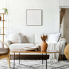 Square Minimalist Wall Art Decor | 30 x 30 | Ivory Pattern and Brown Frame