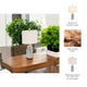 Table Lamp | Gray Sculpted Block Base | Large Cream Drum Shade | 22"