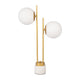 Bram Double Diffuser Table Lamp | White Frosted Glass | Brass 23"