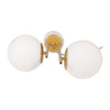 Bram Double Diffuser Table Lamp | White Frosted Glass | Brass 23"