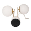 Bram Double Diffuser Table Lamp | White Frosted Glass | Brass 23"