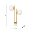 Bram Double Diffuser Table Lamp | White Frosted Glass | Brass 23"