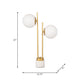 Bram Double Diffuser Table Lamp | White Frosted Glass | Brass 23"