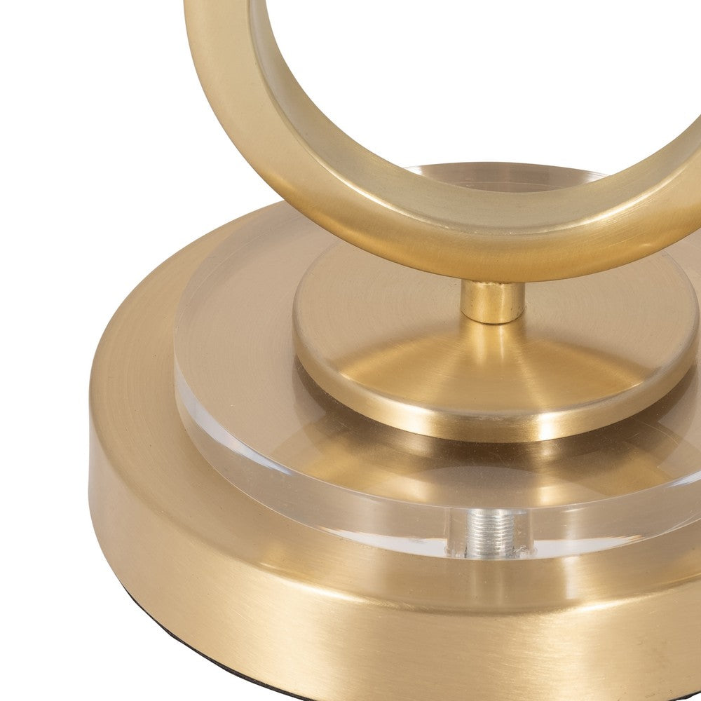 Table Lamp Set of 2 | White Drum Shades | Glam Gold Metal Infinity Bases