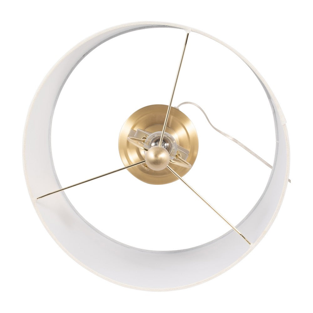 Table Lamp Set of 2 | White Drum Shades | Glam Gold Metal Infinity Bases
