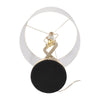 Table Lamp Set of 2 | White Drum Shades | Glam Gold Metal Infinity Bases