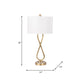 Table Lamp Set of 2 | White Drum Shades | Glam Gold Metal Infinity Bases