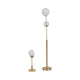 2 Piece Table & Floor Lamp Set | Double Glass Globe | Modern Style
