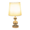 Accent Table Lamp Set of 2 | White Drum Shade | Faceted Crystal Base