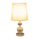 Accent Table Lamp Set of 2 | White Drum Shade | Faceted Crystal Base