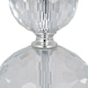 Accent Table Lamp Set of 2 | White Drum Shade | Faceted Crystal Base