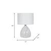 Table Lamp Set of 2 | Clear Glass Base | Minimalist White Linen Drum Shade