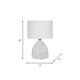 Table Lamp Set of 2 | Clear Glass Base | Minimalist White Linen Drum Shade
