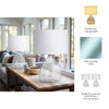 Table Lamp Set of 2 | Clear Glass Base | Minimalist White Linen Drum Shade