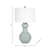 Stevia Bottle Table Lamp | Off-White Linen Shade | Blue Ceramic 28"