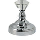 Table Lamp Set of 2 | White Linen Shade | Crystal Candlestick | Silver
