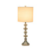 Accent Table Lamp Set of 2 | 11" White Drum Shade | Crystal | Steel Base