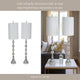 Accent Table Lamp Set of 2 | 11" White Drum Shade | Crystal | Steel Base