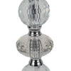Accent Table Lamp Set of 2 | 11" White Drum Shade | Crystal | Steel Base