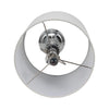 Accent Table Lamp Set of 2 | 11" White Drum Shade | Crystal | Steel Base