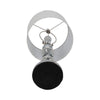 Accent Table Lamp Set of 2 | 11" White Drum Shade | Crystal | Steel Base