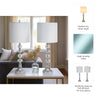 Accent Table Lamp Set of 2 | 11" White Drum Shade | Crystal | Steel Base