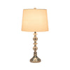 Maxx Table Lamps Set of 2 | White Linen Shades | Silver Crystal-Steel 26"