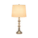 Maxx Table Lamps Set of 2 | White Linen Shades | Silver Crystal-Steel 26"