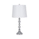 Maxx Table Lamps Set of 2 | White Linen Shades | Silver Crystal-Steel 26"