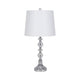 Maxx Table Lamps Set of 2 | White Linen Shades | Silver Crystal-Steel 26"